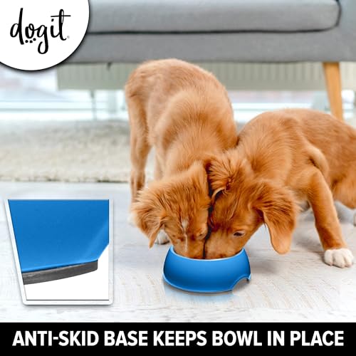 Dogit Go Slow Anti-Gulping Dog Bowl, Blue, X-Small - color: Blue, size: Extra Small