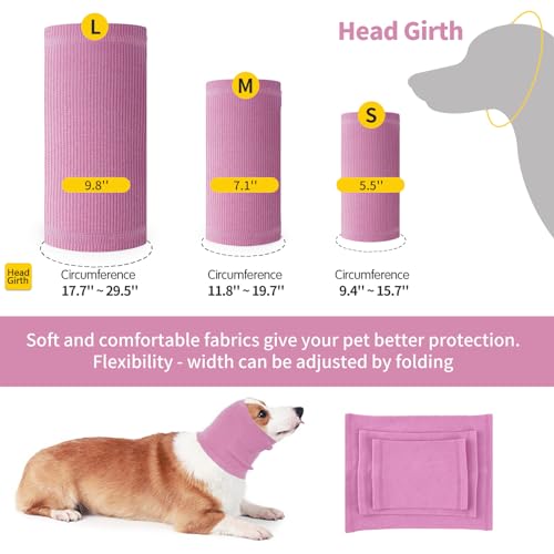 Nanaki Calming Ear Wrap - Quiet Dog Headband & Snood Ear Muffs for Anxiety Relief & Noise Reduction - color: Pink, size: Small
