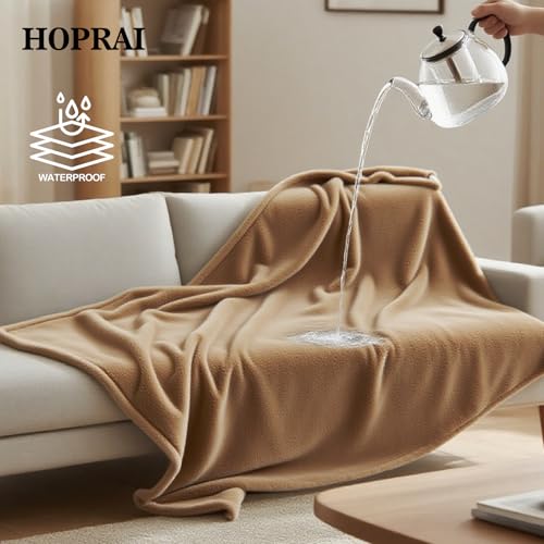 Dog Blanket, Waterproof Reversible Sherpa Fleece Throw Blanket, Furniture Cover for Bed, Couch, Sofa Protection from Liquid Pee and Pet Fur of Puppy, Cat (Light Coffee XS20*27inches) - color: Light Coffee, size: 20*27