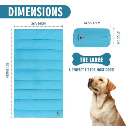 Outdoor Dog Bed Waterproof, Travel Dog Bed Large Size with Carry Bag, Machine Washable, Camping, Durable, Foldable Outdoor Dogs Mat for Small, Medium and Large Dogs