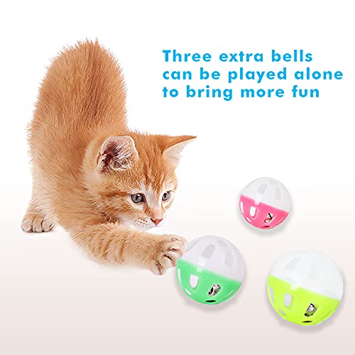 UPSKY Cat Toy Roller 3-Level Turntable Cat Toy Balls with Six Colorful Balls Interactive Kitten Fun Mental Physical Exercise Puzzle Toys - color: A-Pink