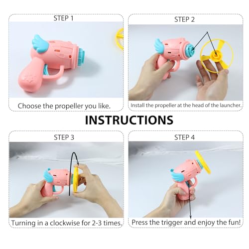 REDANHA 12 PCS Cat Fetch Toy with Colorful Flying Propellers Set, Cat Playing Tracking Interactive Toys for Kitten Chasing Training Hunting (Pink&Blue Wing)