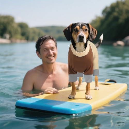 Dog Sunscreen Shirt X Large UV Protection Shirt for Summer Lightweight, Stretchable, and Quick-Drying Keeps Your Pet Cool and Safe from Sun Damage YellowBrwon XL - color: YellowBrwon, size: XL