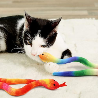 CiyvoLyeen 5 Pack Snake Cat Toys Catnip Toys for Indoor Cats Kitten Supplies Interactive Snakes Cat Toy Birthday Gift for Cat Lovers Dental Health Chew Toy - color: Snake - 5Pcs