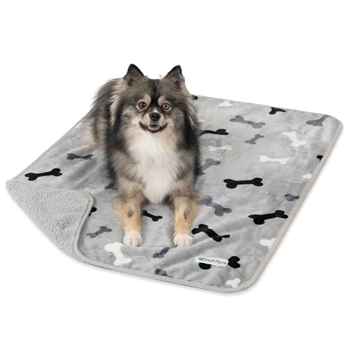 PetAmi Waterproof Dog Blanket for Small Medium Dogs, Pee Proof Pet Blanket for Couch Bed, Reversible Water Proof Blanket for Puppy Indoor Cat, Soft Dog Fleece Blankets Washable, 29x40 Bone Gray - color: Bone Gray, size: Medium (29x40)