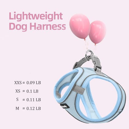 Sparkly Dog Harness Small Sized and Leash Set for Small Dogs Cats,Blue S Puppy Harness, Step in Soft Dog Reflective Vest, Breathable Mesh Pet Harness. (Blue, M) - color: Blue, size: M