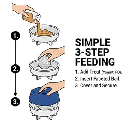 Slow Feeder Dog Bowls for Liquid with Rolling Ball, Interactive Lick Bowl Licking Slow Feeder for Wet Food, Water & Treats Lick Toy for Dogs Cats Large Medium Small - color: Style1-Black+Black