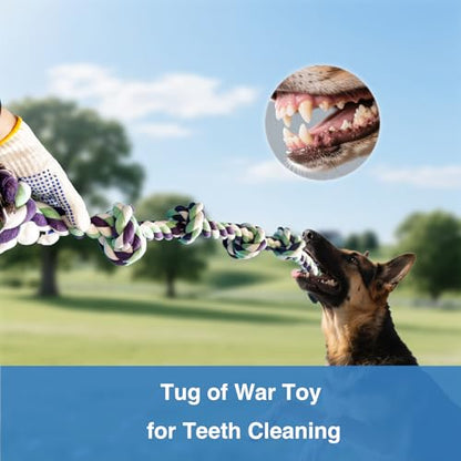 Dog Rope Toy for Large Dogs Aggressive Chewers – 42 Inch Long 6 Knot XL Tug of War Rope, Heavy Duty Indestructible Pull Toy for Big Giant Dogs and Medium Breeds, Strong/Tough/Durable Cotton
