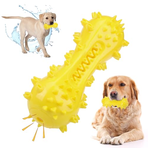 KOOLTAIL Floating Dog Toys for Swimming Pool,Summer Bumper Toy for Water,Indestructible Dog Toothbrush Chew Toy,Interactive Training Squeaky Toys for Aggressive Chewers Small Medium Large Dogs,Yellow - color: Yellow