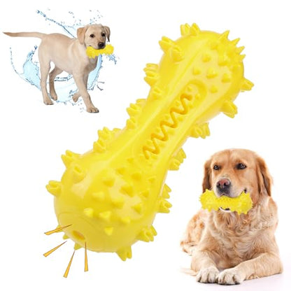 KOOLTAIL Floating Dog Toys for Swimming Pool,Summer Bumper Toy for Water,Indestructible Dog Toothbrush Chew Toy,Interactive Training Squeaky Toys for Aggressive Chewers Small Medium Large Dogs,Yellow - color: Yellow