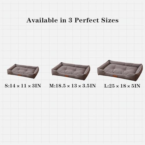Pet Bed & Dog Beds: Waterproof Dog Bed for Small/Med/Large Dogs/Cats Premium Oxford Cloth, All-Season, Bite-Resistant, Shape-Retaining, Thick PP Cotton, Quick Rebound, Urine-Proof (Large) - size: Large