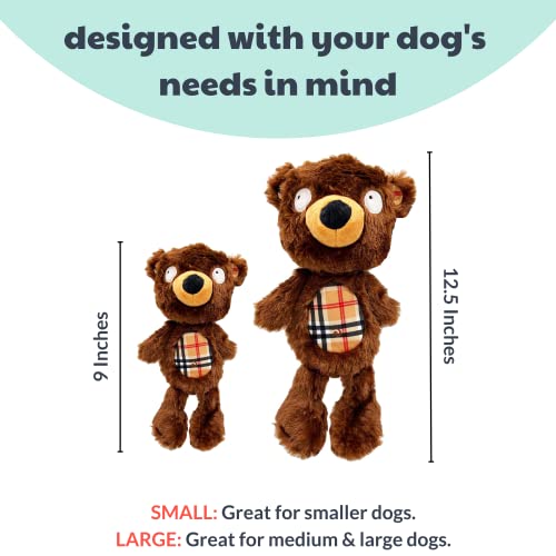 Huxley & Kent Slappies for Dogs | Beary Styles (Small) | Squeak & Shake Dog Toy | No Stuff Squeaky Toy, TPR Ball in Head | Simulates Hunting Nature for Dogs - size: Small, style: Beary Styles