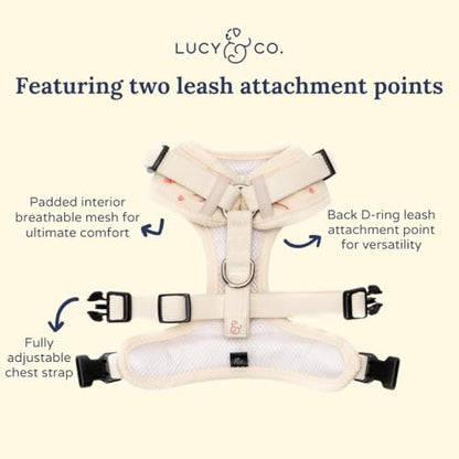 Lucy & Co. Ever So Sweet No-Pull Dog Harness, Adjustable Front Clip Harness with Comfort Padding, Small - color: Ever So Sweet, size: Small