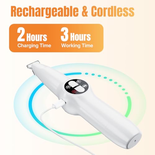 Mcbazel 2 in 1 Pet Micro Precision Trimmer & Nail Grinder, Multifunctional Rechargeable Pet Shaver Hair Nail Trimmer with LED Light for Paws Eyes Ears Face Buttocks for Large/Small Dogs and Cats
