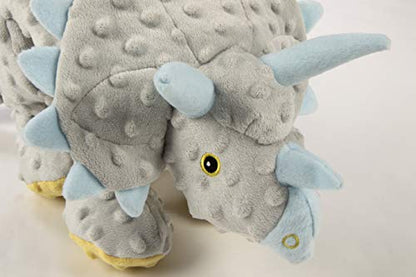 goDog Dinos Frills Squeaky Plush Dog Toy, Chew Guard Technology - Gray, Extra Large - color: Dinos Frills (Gray), size: X-Large
