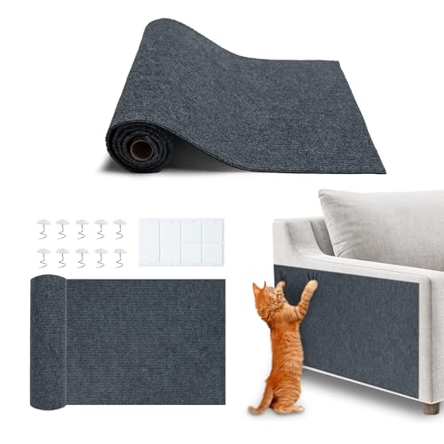 Best Pet Supplies Catify Cat Scratcher, Fun Interactive Scratchers, Posts, Poles, Claw Safe, Furniture Saver Indoor Play Support Natural Cat Behaviors Heavy Duty - Gray, 39.4 x 15.8 - color: Gray Mat - 39.4 x 15.8"