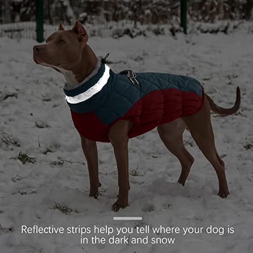 FUAMEY Dog Coat for Small Dogs,Waterproof Dog Winter Jacket with Harness Built in Puppy Cold Weather Coats Reflective Pet Vest with Zipper Warm Fleece Dogs Snowsuit Windproof Dark Blue XS - color: Dark Blue, size: XS(chest:14in)