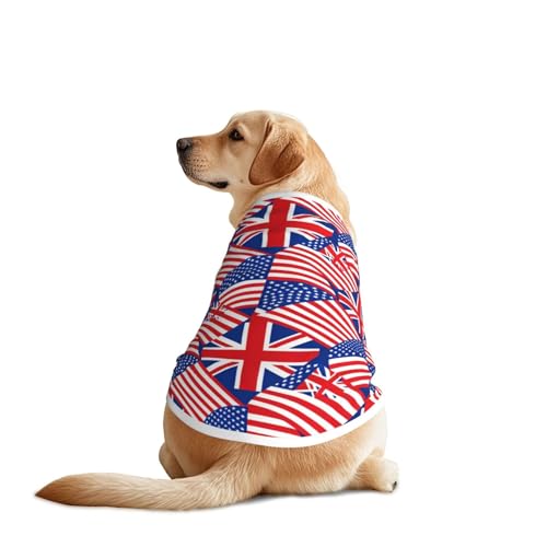 SWEET TANG Dog Lightweight T-Shirt British American Flag Repeat Pattern, Cool Breathable Stretchy Medium Large Dog Shirts, Soft Pet Shirts for Puppy Kitty Cats, X-Large - color: Pattern (112), size: X-Large