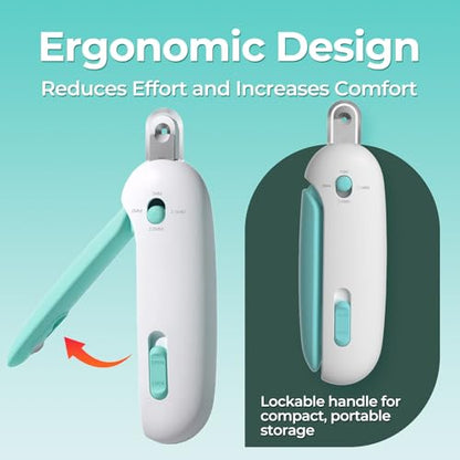 Cat Nail Clippers with a Removable Debris Collector, Adjustable Size, Built-in Hidden Nail File, Round Hole Blade, Safe Home pet Grooming Tool