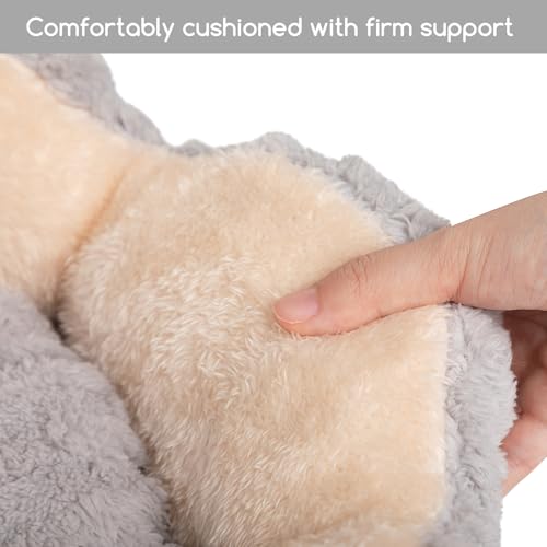 Hollypet Cozy Cat Beds for Indoor Cats - Cute Cactus Pet Bed, Fluffy Puppy Bed, Non-Slip Extra Small Dog Bed, Gray - color: Gray