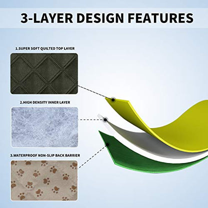 Easy-Going 100% Waterproof Dog Bed Cover, Non-Slip Pet Blanket for Furniture, Washable Couch Cover, Repleasement Sofa Cover (52X82 in,Dark Green) - color: Dark Green, size: 52x82 in