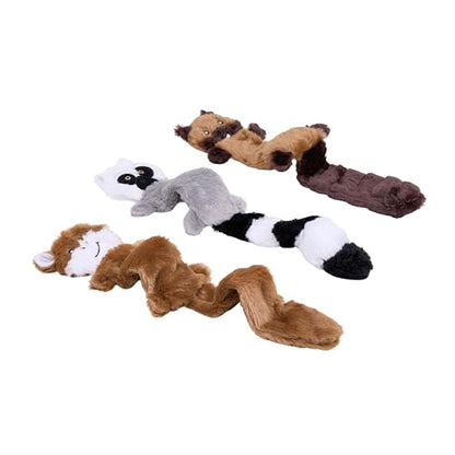 ZippyPaws Skinny Peltz - No Stuffing Dog Toy Pack to Keep Them Busy, for Medium and Large Dogs, Squeaky Pet Toys, Unstuffed Chew Toys, Soft Plush Variety Pack, Chipmunk, Lemur, and Monkey - 18" - style: Chipmunk, Lemur, Monkey - Large (3-pack)