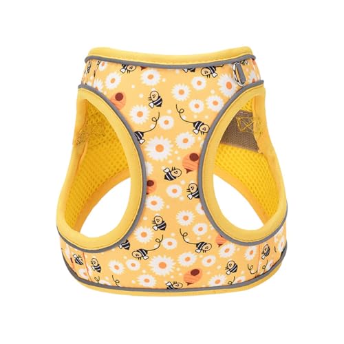 Step in Dog Harness No Pull Honeybee Adjustable Soft Mesh Padded Reflective Pet Vest Harness and Leash Set for Small Medium Dogs - color: Yellow, size: S(neck:10.5"-12",chest:13.5"-16")