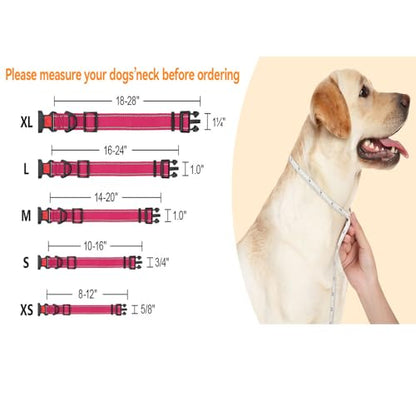 Reflective Dog Collar,Soft Neoprene Padded Breathable Nylon Pet Collar Adjustable for Large Dogs,Purple, L - color: Purple