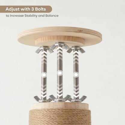 Floor to Ceiling Cat Tree, 5 Tier Adjustable Height (6-10.1 ft) Climbing Tower with Sisal Scratching Posts, Cats Activity with Cozy Hammock for Indoor Cats (Floor to Ceiling) - size: Floor to Ceiling