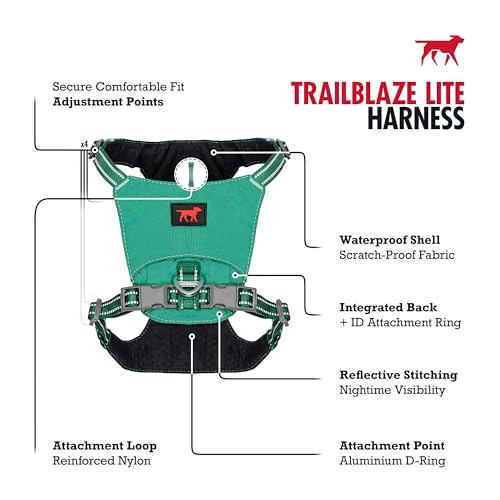 Tuff Pupper All-Day Wear Dog Harness | for Walking, Trail Running, Hiking | Front & Back Leash Clips | Reflective Trim | Easy On/Off Buckles | Lightweight Breathable | No Pull Design (XS, Teal) - color: Tropical Teal, size: X-Small
