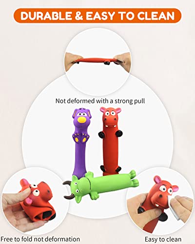 Pweituoet 9" Squeaky Dog Toys - 3 Pack Funny Rubber Squeaky Toys, Latex Dog Chew Toys for Puppy