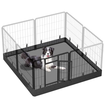 Dog Playpen Square Bottom Pad Fits for 48 Inch 8 Panels Metal Exercise Pet Playpen, Dog Crate Pad Puppy Playpen Pad, Elastic Buckles Connections.(Note: Playpen Not Included) -PureBlack - color: PureBlack