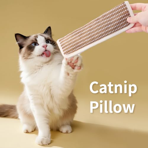 PAZ'S GIFT Cat Toy Kicky Pillow with Catnip, Interactive Indoor Scratching Design for Claw and Teeth Sharpening