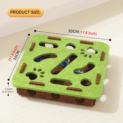 1 Pack Interactive Cat Puzzle Maze Toy – Felt Hide & Seek Self-Play Toy for Indoor Cats/Kittens, Encourages Natural Hunting Instincts, Fun Exercise to Cure Boredom & Mental Stimulation