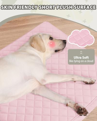 NUPIDA Orthopedic XL Dog Beds Large Sized Dog Waterproof Pet Kennel Pad with Removable Washable Cover and Non-Slip Bottom, 41x27 Inch, Pink - color: Pink, size: 41.0"L x 27.0"W x 3.5"Th