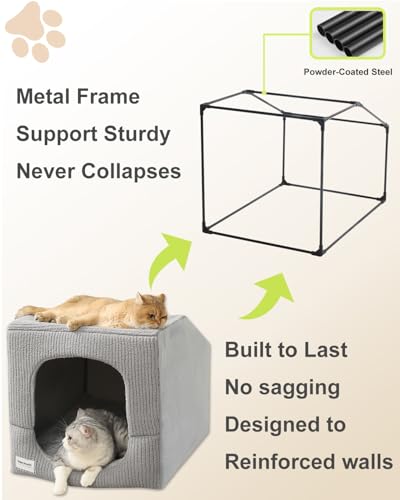 Indoor Dog House for Extra Large Medium Small Sized Dogs - Dog Tent with Washable Removable Cover, Pet Orthopedic Dog Cave Bed Egg-Crate Foam Cushion, Inside Dog House Large Space(L) - size: Large (26"L x 20"W x 20"Th)