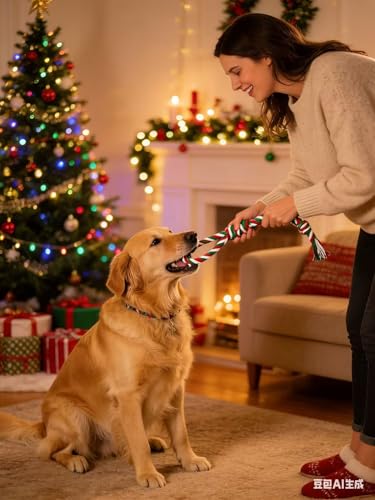 Pet Rope Toys (Small Christmas Colors 6pcs) - size: Medium Christmas colors 6pcs
