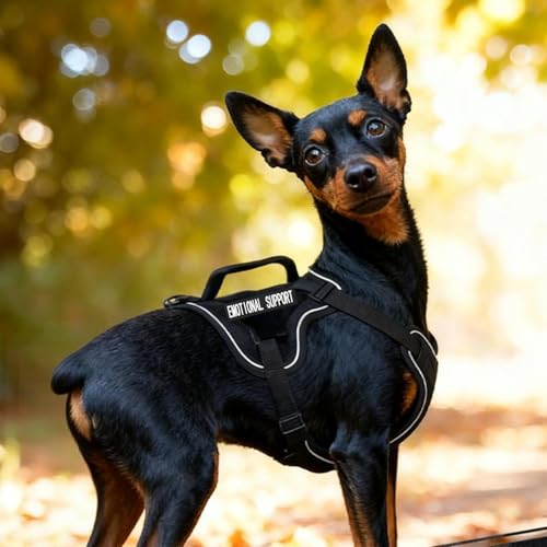 Tactical Dog Harness and Leash Set for Small Dogs - Military Puppy Vest Harness with Patches Vertical Handle Reflective Pet Harness for Walking Hiking Outdoor Training (Black, XXS) - size: Xxs