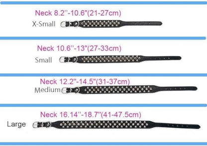 Spiked Small Dog Collars, Spiky Puppy Collar Durable PU Leather Girl Female Male Rivet Studded Spike Pet Collars for XXS XS Small Medium Large Dogs Blue XXL - color: Blue, size: XXL(Neck 19-22")