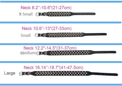 Spiked Small Dog Collars, Spiky Puppy Collar Durable PU Leather Girl Female Male Rivet Studded Spike Pet Collars for XXS XS Small Medium Large Dogs Blue XL - color: Blue, size: XL(Neck 17-20")