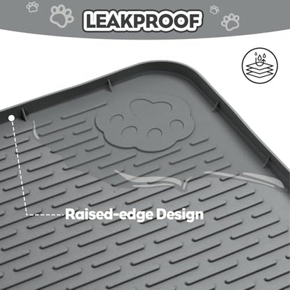 Kalolary Cat Litter Box Mats, Large 34" x 22" Silicone Cat Mat, Easy to Clean Kitty Litter Trapping Mat, Soft on Kitty Paws, Waterproof, Urine-Proof Kittys Litter Mats for Floor, Dark Grey - color: Dark Grey: 86 x 56cm