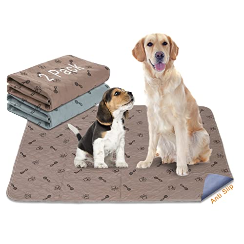 Peepeego 2Pack 36x36 Dog Pads Washable and Free Dog Comb, Reusable Puppy Pads with Fast Absorbent, Waterproof, Non Slip Incontinence Pads for Training, Whelping, for Playpen, Crate, Kennel - size: 2Pack 36x36