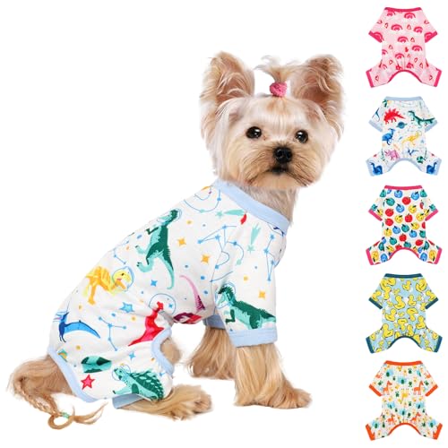 Dog Pajamas for Small Dogs, Soft Thin Pjs Jammies Cat Doggie, Summer Pet Cute Puppy Clothes Outfits Dogs Boy Girl(Blue UFO,XS) - color: Blue UFO, size: X-Small (Chest 11.8 in)