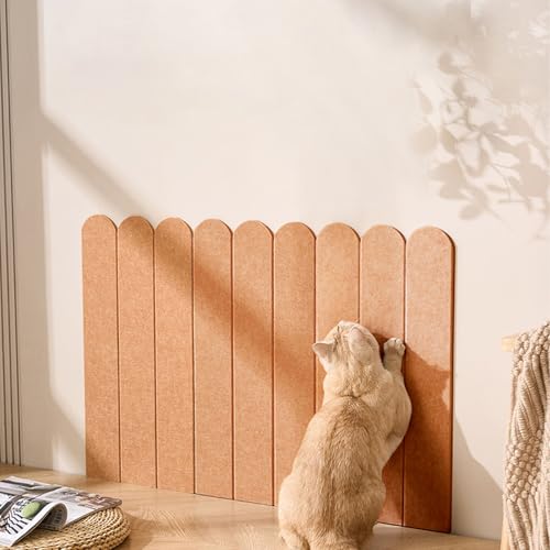 Cat Wall Scratcher, Scratching Pads, 3-Panel 0.35" Thick Felt, Scratching Post Alternative Self-Adhesive Cat Scratch Mat for Sofa/Door/Wall (Longan Yellow) - color: Longan Yellow