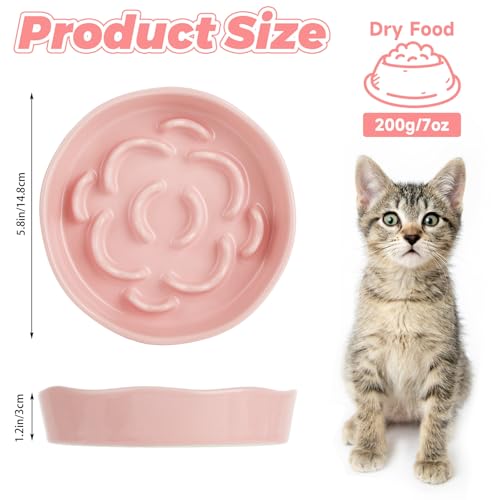 Small Slow Feeder Cat Bowls 4PCS Anti-Choking Puzzle Slow Feeding Dog Bowls with Non-Slip Base, Interactive Slow Feeder for Small Breeds, Bloat Prevention Maze Dish, 1 Cup Capacity