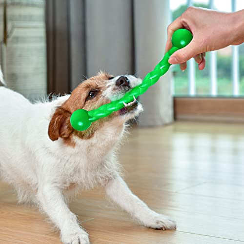 Dog Chew Toys 11'' Long for Small/Medium Dogs Aggressive Chewers, Rubber Puppy Dog Rope Toys Knot Dental Teething Toys Almost Indestructible Washable - size: 11''