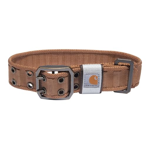 Carhartt Pet Fully Adjustable Wide Webbing Collar for Dogs, Heavy Duty Nylon for Walking & Training, Carhartt Brown, Medium - color: Carhartt Brown, size: Medium