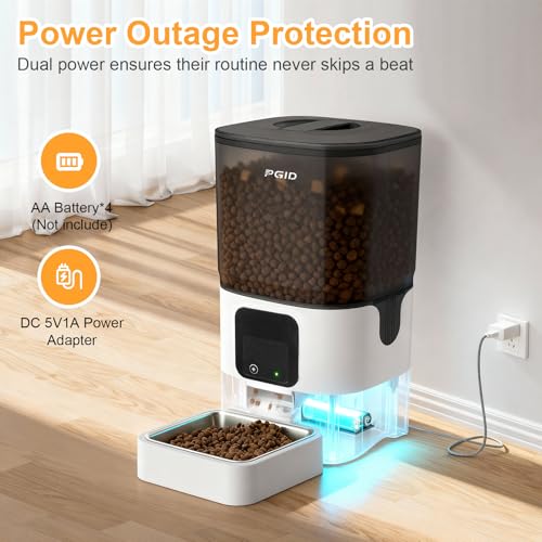 Automatic Cat Feeder 6L,Timed Cat Feeders for Dry Food, 2.4G WiFi Pet Feeder with APP Control for Remote Feeding,Automatic Dog Food Dispenser with Alexa,1-10 Meals Per Day for Dog - size: WIFI Pet Feeder