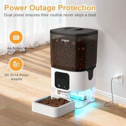 Automatic Cat Feeder 6L,Timed Cat Feeders for Dry Food, 2.4G WiFi Pet Feeder with APP Control for Remote Feeding,Automatic Dog Food Dispenser with Alexa,1-10 Meals Per Day for Dog - size: WIFI Pet Feeder