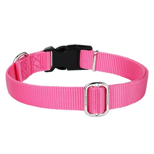 Small Dog Collar Quick-Release Pink| Heavy-Duty Nylon Puppy Collar, Adjustable & Durable Pet Supplies for Boy & Girl Dogs (Small, Candy Pink) - color: Candy Pink, size: Small